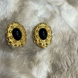Gold tone clip on earrings